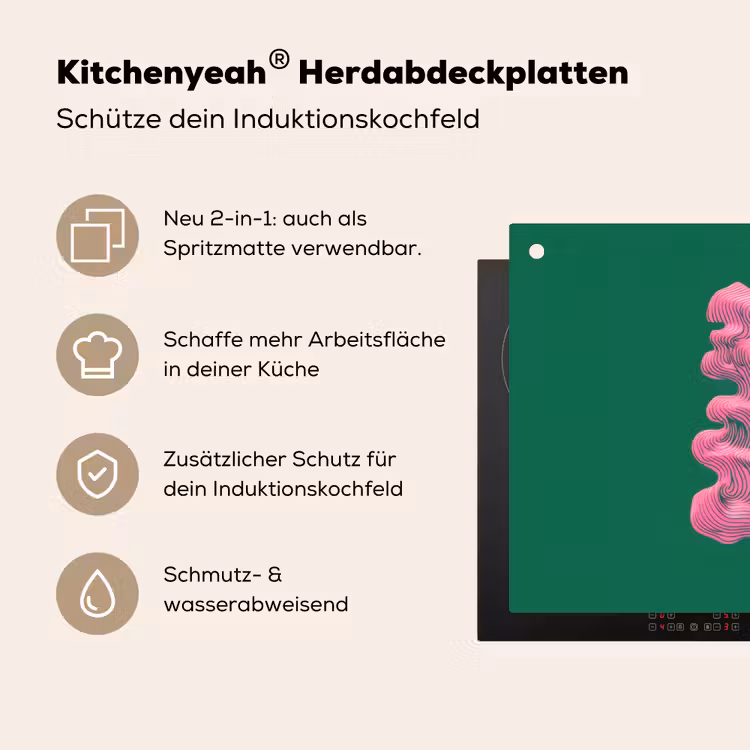 Abstract - Pink - Lijnen - Groen Inductie beschemer met haakjes klein -ky-usp-de