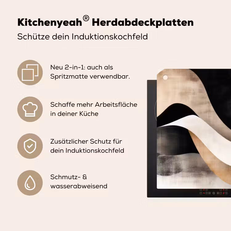 Abstract - Golven - Zwart - Verweerd Inductie beschemer met haakjes klein -ky-usp-de