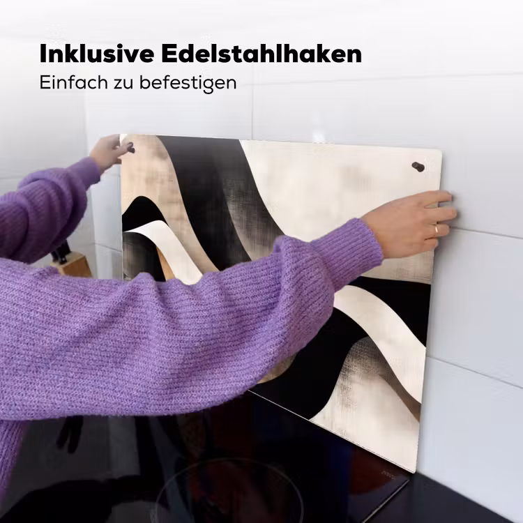 Abstract - Golven - Zwart - Verweerd Inductie beschemer met haakjes klein -ky-ophangen-de