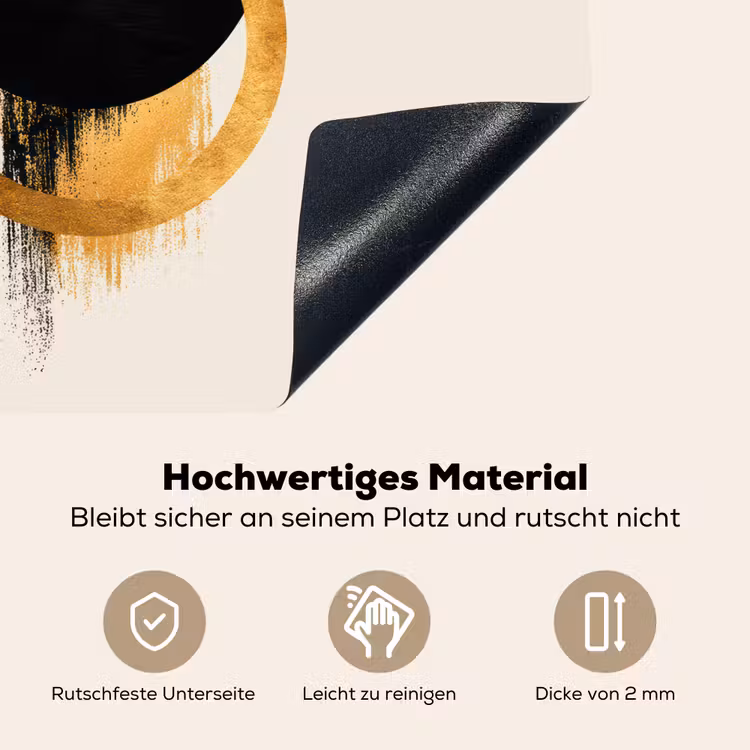 Abstract ontwerp - Zwarte cirkel - Verfvlekken Inductie beschemer met haakjes middel -ky-onderkant-de