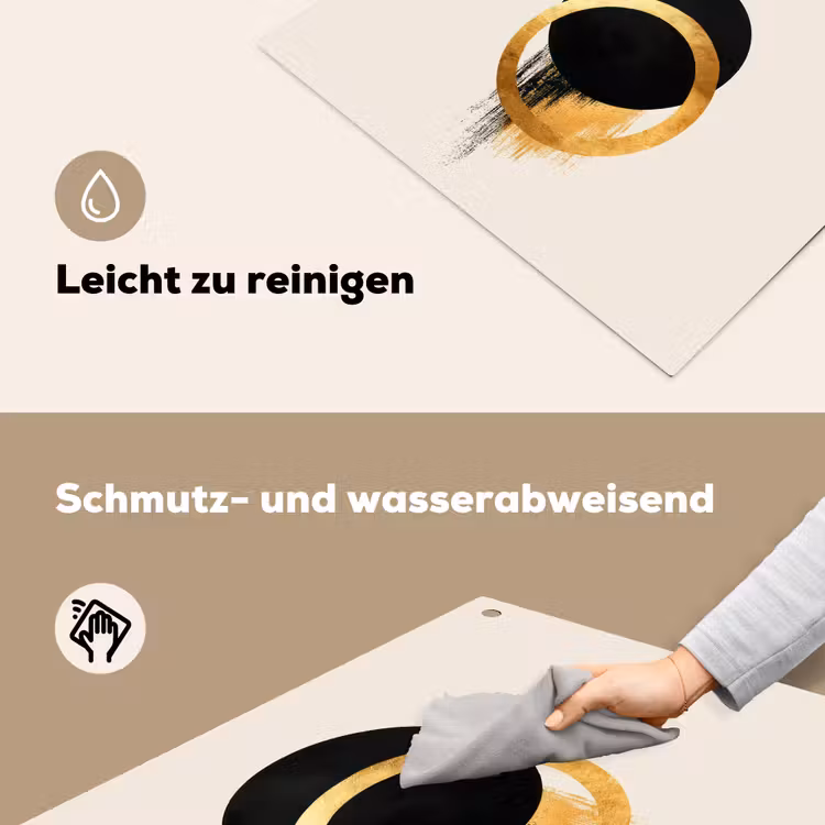 Abstract ontwerp - Zwarte cirkel - Verfvlekken Inductie beschemer met haakjes middel -ky-schoon-de