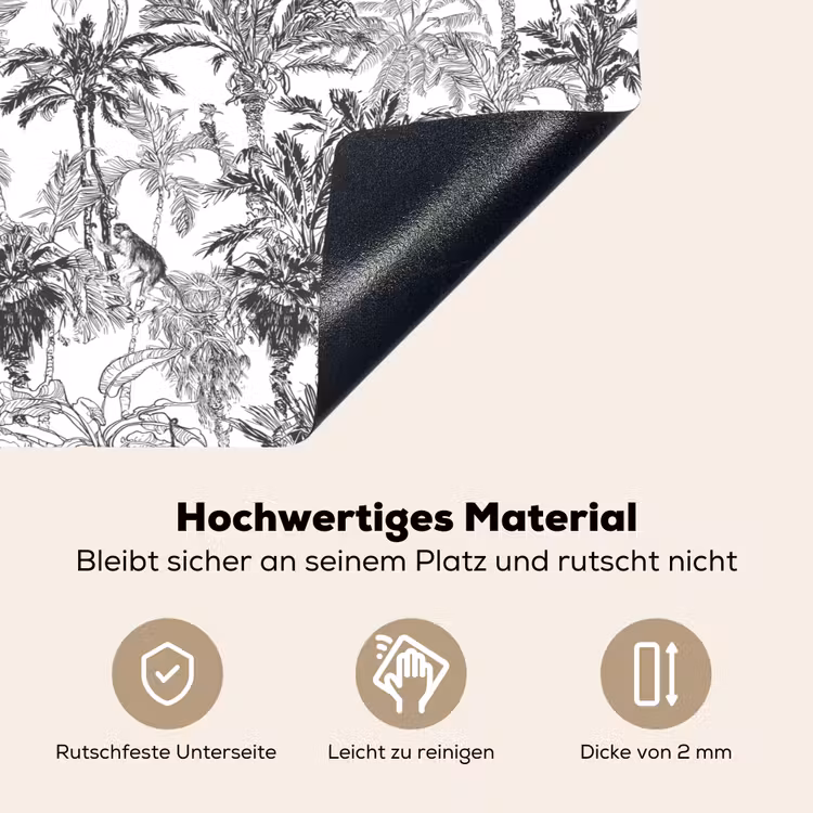 Aap - Oerwoud - Abstract - Grijs Inductie beschemer met haakjes klein 777 -ky-onderkant-de