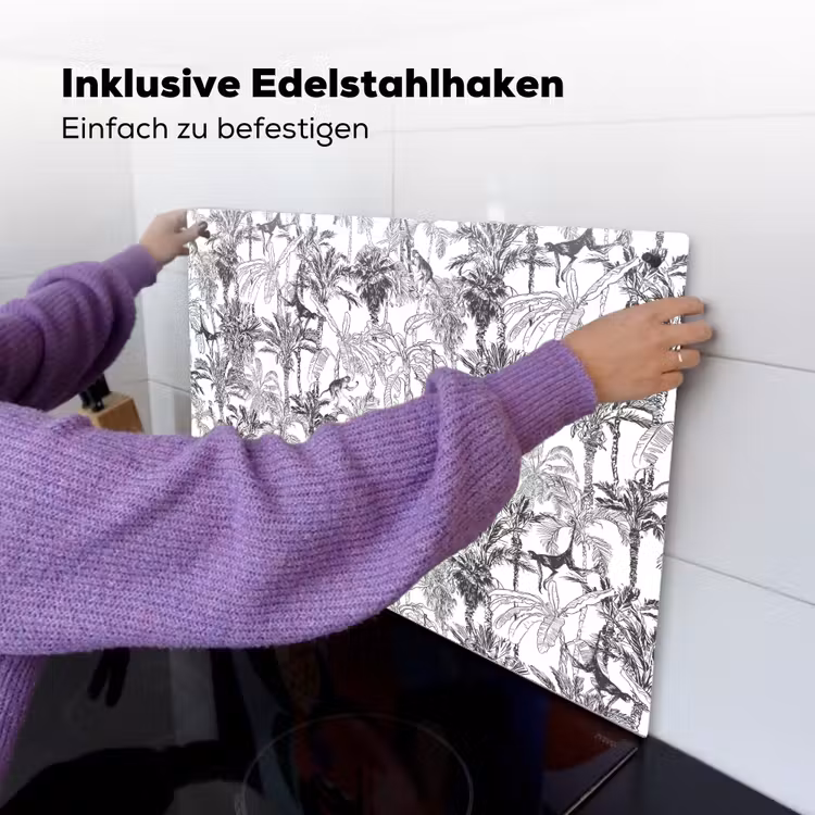 Aap - Oerwoud - Abstract - Grijs Inductie beschemer met haakjes klein 777 -ky-ophangen-de
