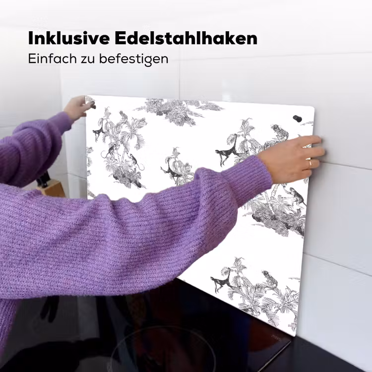 Aap - Oerwoud - Grijs Inductie beschemer met haakjes klein 777 -ky-ophangen-de