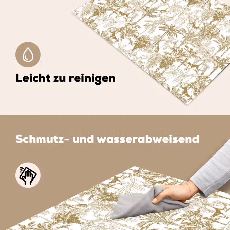 Apen - Jungle - Abstract - Beige Inductie beschemer met haakjes klein 777 -ky-schoon-de