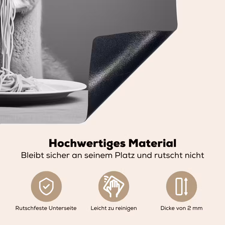 Alpaca - Pasta - Zwart - Wit - Grappig - Dieren Inductie beschemer met haakjes klein -ky-onderkant-de