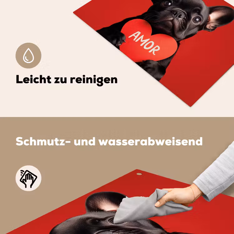 Amor - Hond  - Hartje - Rood Inductie beschemer met haakjes klein -ky-schoon-de