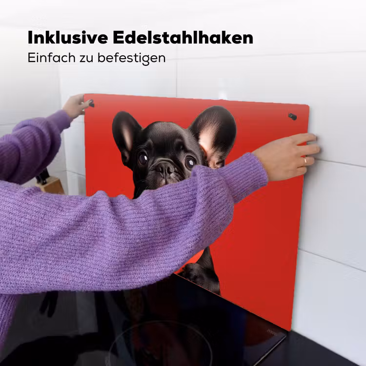 Amor - Hond  - Hartje - Rood Inductie beschemer met haakjes klein -ky-ophangen-de