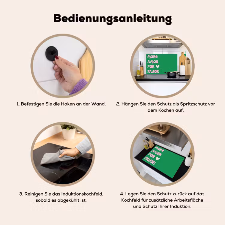 Amor - Valentijn - Groen - Tekst Inductie beschemer met haakjes klein -ky-gebruik-de