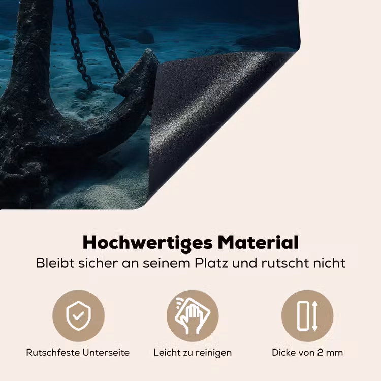 Anker - Ijzer - Zeebodem - Zand Inductie beschemer met haakjes middel -ky-onderkant-de