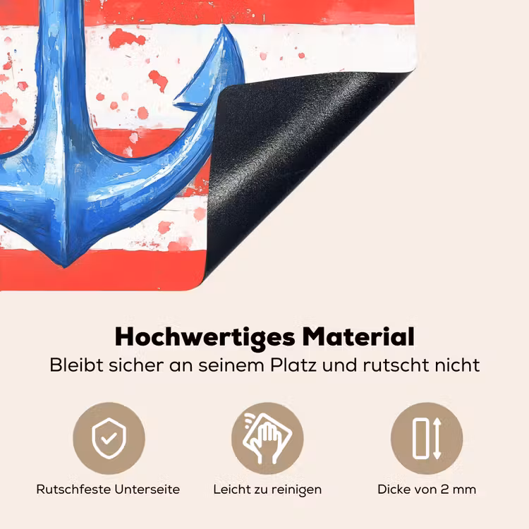Anker - Verfspatten - Rood - Blauw Inductie beschemer met haakjes middel -ky-onderkant-de