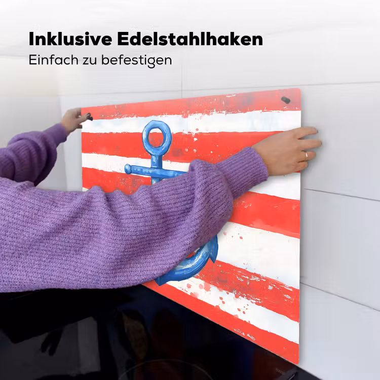 Anker - Verfspatten - Rood - Blauw Inductie beschemer met haakjes middel -ky-ophangen-de