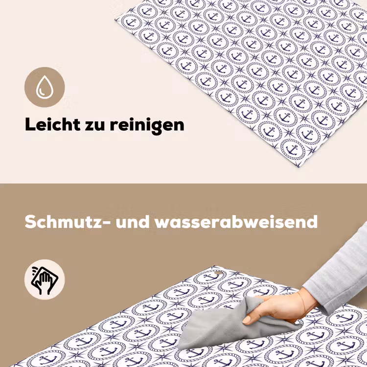 Anker - Haven - Blauw - Wit Inductie beschemer met haakjes klein 777 -ky-schoon-de