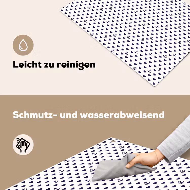 Anker - Hart - Blauw - Wit Inductie beschemer met haakjes klein 777 -ky-schoon-de