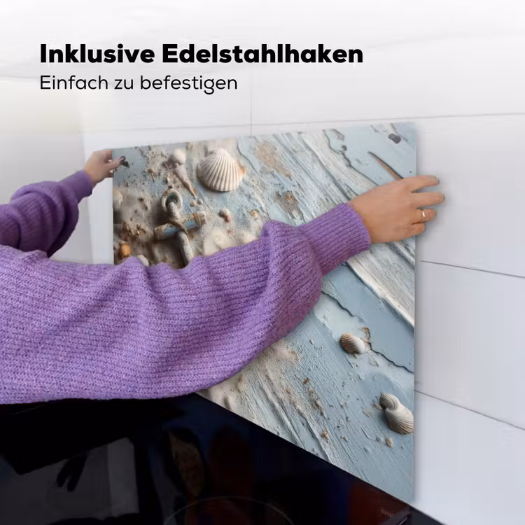 Anker - Hout - Schelpen - Zand Inductie beschemer met haakjes middel -ky-ophangen-de