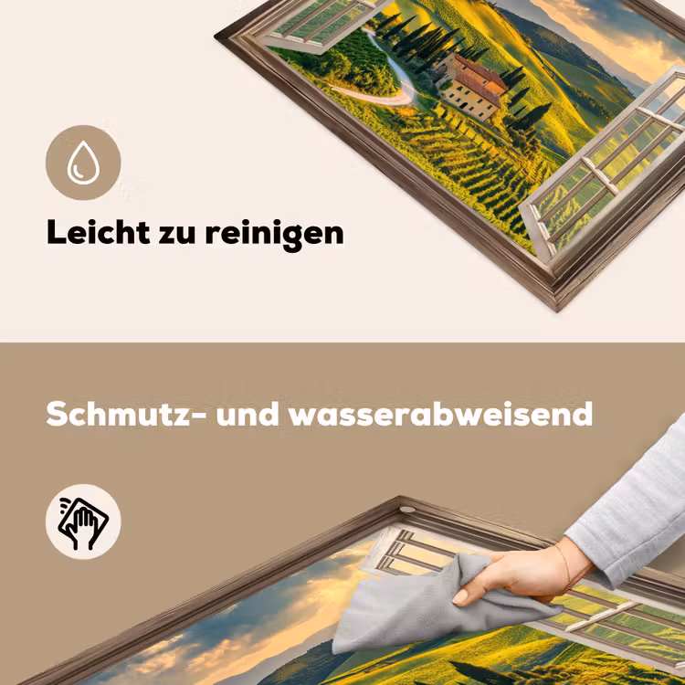 Doorkijk - Toscane - Uitzicht - Landschap - Zomer Inductie beschemer met haakjes klein -ky-schoon-de