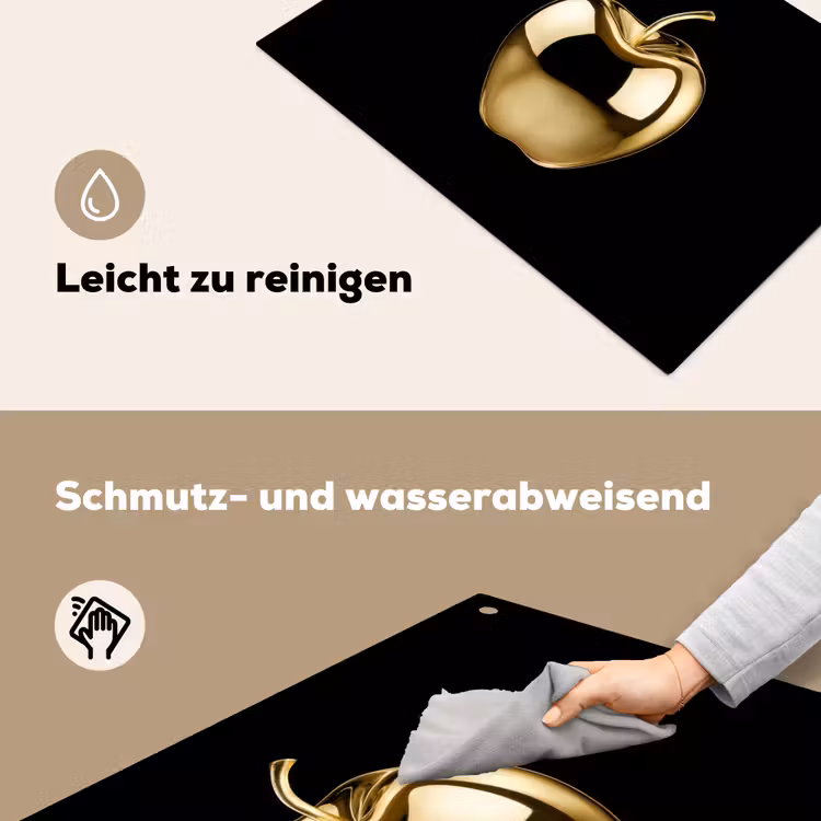Appel - Goud - Chrome - Zwart Inductie beschemer met haakjes klein -ky-schoon-de