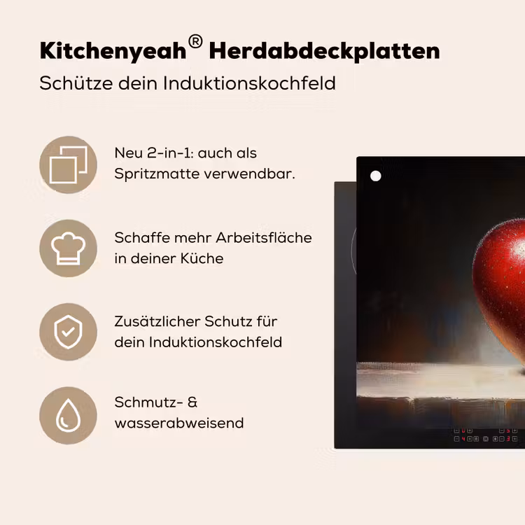 Apple - Hart - Rood Inductie beschemer met haakjes klein -ky-usp-de