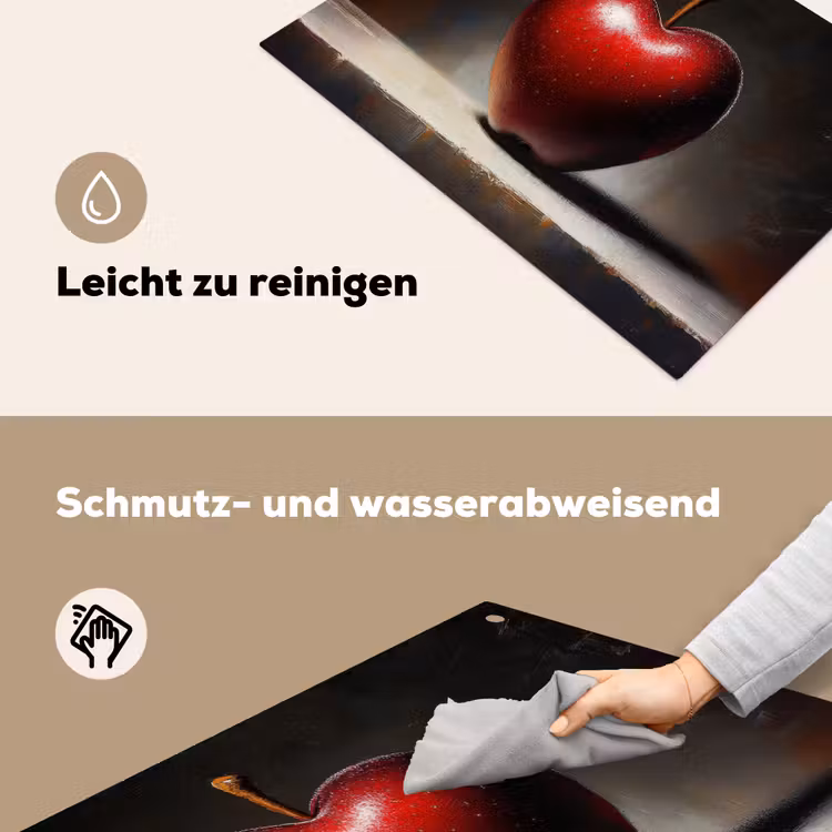 Apple - Hart - Rood Inductie beschemer met haakjes klein -ky-schoon-de