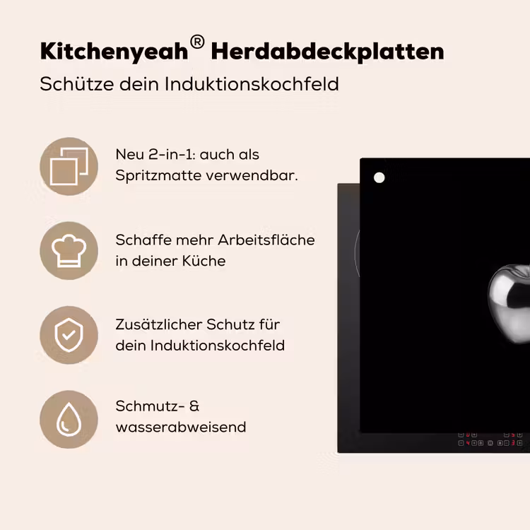 Appel - Metallic - Symmetrisch Inductie beschemer met haakjes middel -ky-usp-de