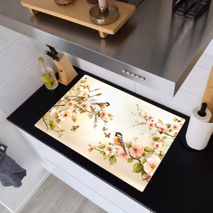 Takken - Bloemen - Vogeltjes - Roze Inductie beschemer met haakjes klein -sfeer1
