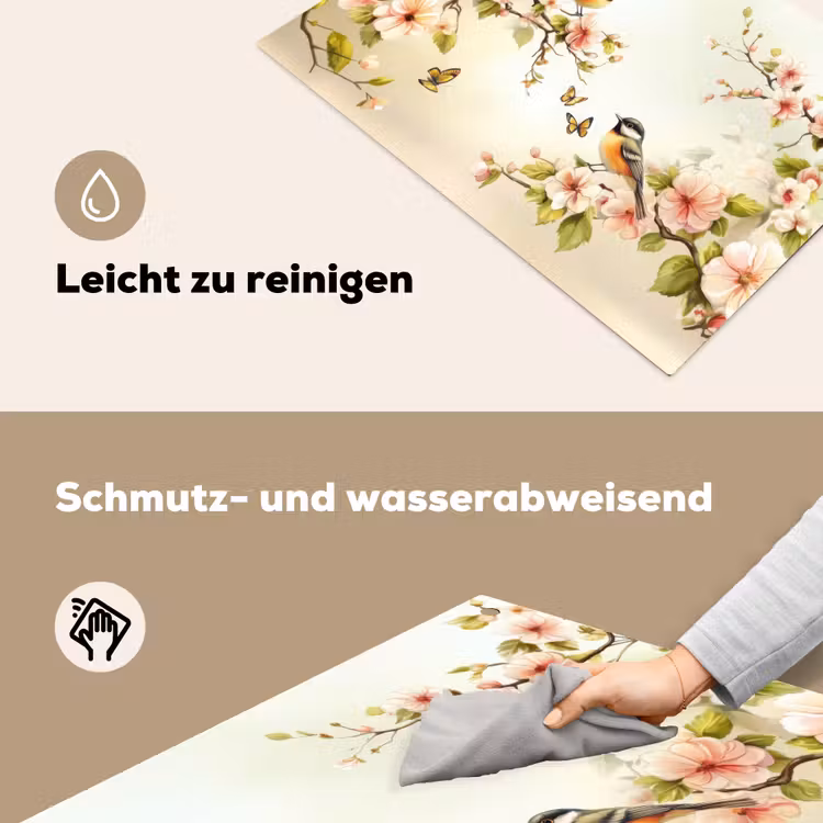 Takken - Bloemen - Vogeltjes - Roze Inductie beschemer met haakjes klein -ky-schoon-de