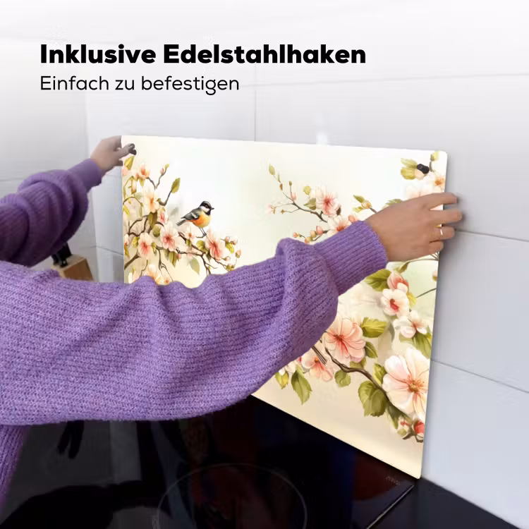 Takken - Bloemen - Vogeltjes - Roze Inductie beschemer met haakjes klein -ky-ophangen-de