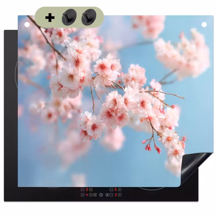 Takken - Bloesems - Roze Inductie beschemer met haakjes middel -3d