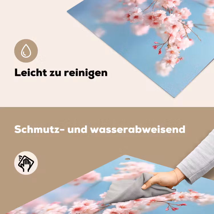 Takken - Bloesems - Roze Inductie beschemer met haakjes middel -ky-schoon-de