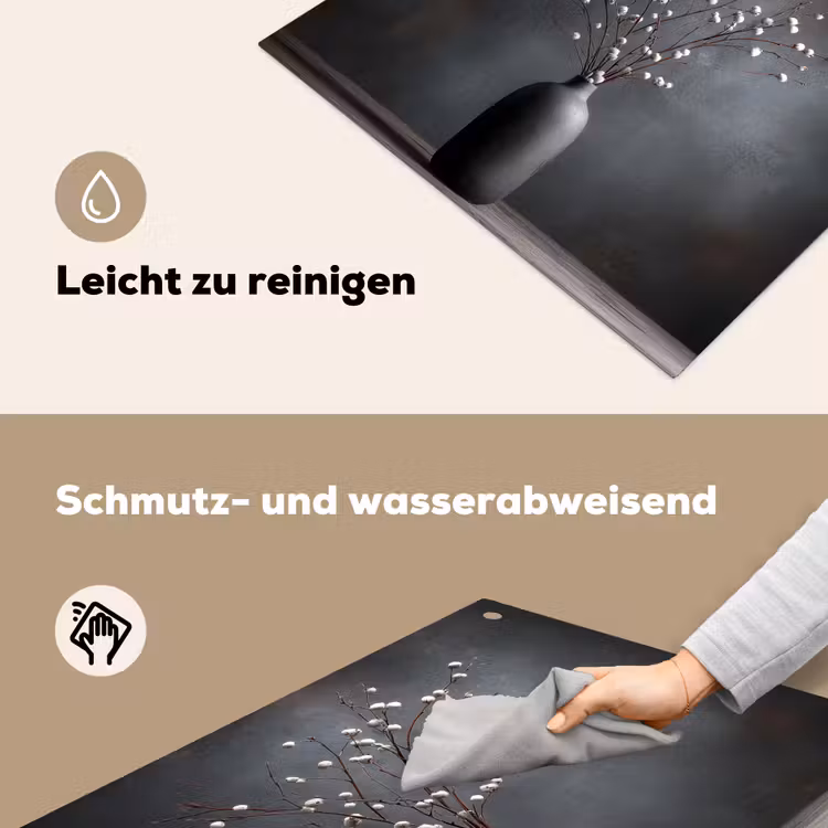 Takken - Vaas - Bolletjes - Wit Inductie beschemer met haakjes middel -ky-schoon-de