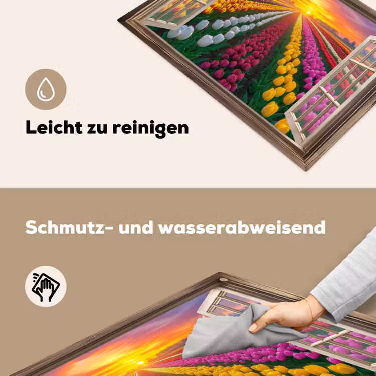 Doorkijk - Bloemen - Tulpen - Kleurrijk - Zonsondergang Inductie beschemer met haakjes klein -ky-schoon-de