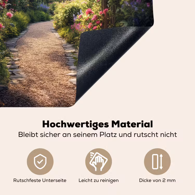 Doorkijk - Landschap - Bloemen - Tuinboog - Natuur Inductie beschemer met haakjes middel -ky-onderkant-de