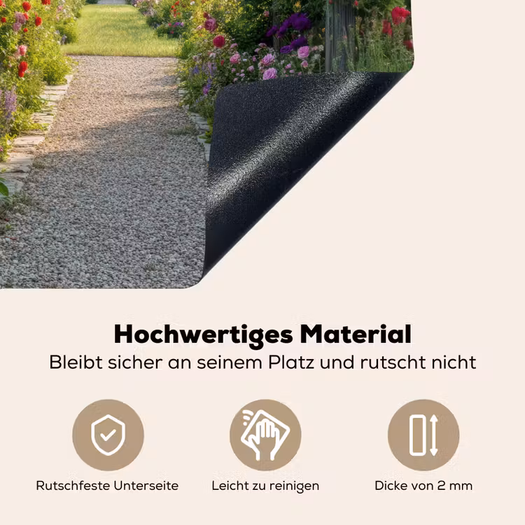 Doorkijk - Landschap - Natuur - Tuinboog - Bloemen Inductie beschemer met haakjes middel -ky-onderkant-de