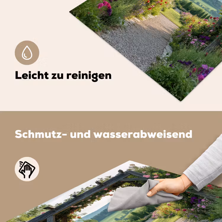 Doorkijk - Landschap - Natuur - Tuinboog - Bloemen Inductie beschemer met haakjes middel -ky-schoon-de