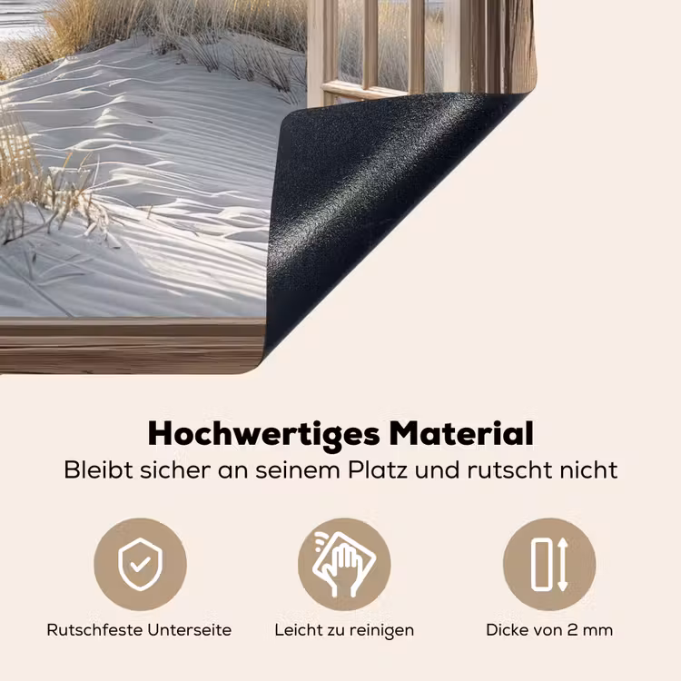 Doorkijk - Strand - Duinen - Zee - Natuur Inductie beschemer met haakjes klein -ky-onderkant-de