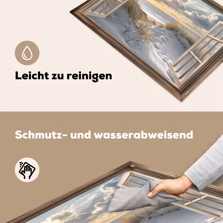 Doorkijk - Strand - Duinen - Zee - Natuur Inductie beschemer met haakjes klein -ky-schoon-de