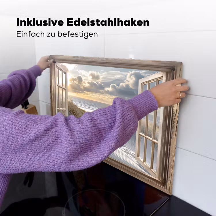 Doorkijk - Strand - Duinen - Zee - Natuur Inductie beschemer met haakjes klein -ky-ophangen-de