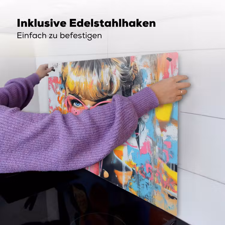 Expressief - Milkshake - Vrouw - Felle kleuren Inductie beschemer met haakjes middel -ky-ophangen-de