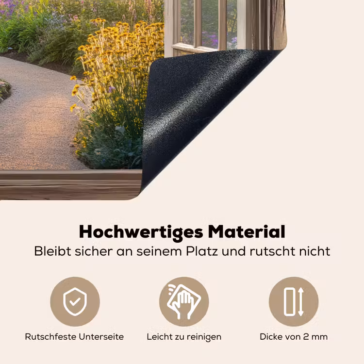 Doorkijk - Bloemen - Natuur - Zon - Pad Inductie beschemer met haakjes klein -ky-onderkant-de