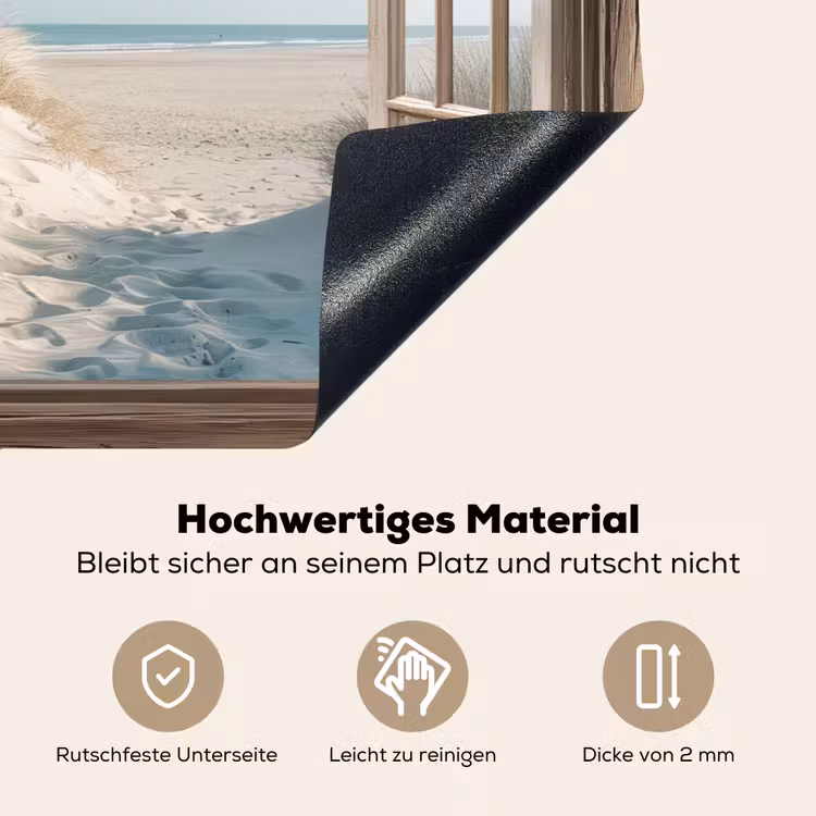 Doorkijk - Helmgras - Duinen - Zee - Landschap Inductie beschemer met haakjes klein -ky-onderkant-de