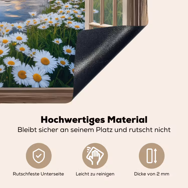 Doorkijk - Landschap - Raam - Water - Zonsondergang Inductie beschemer met haakjes klein -ky-onderkant-de