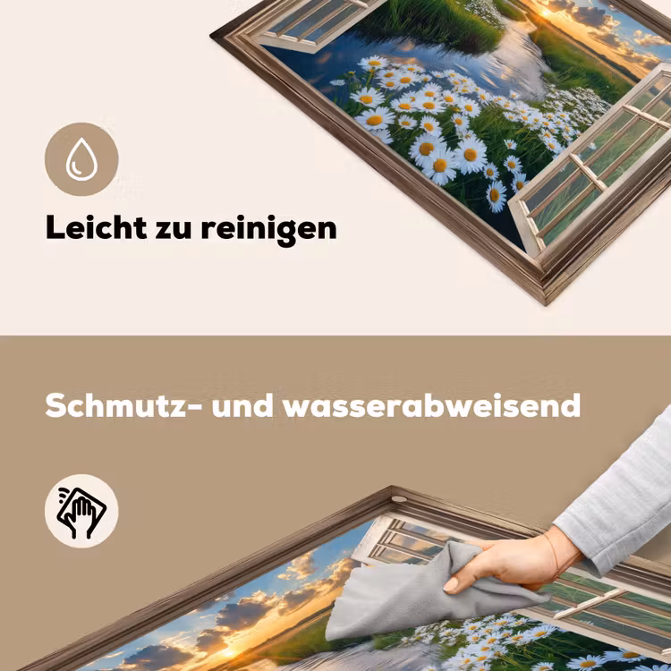 Doorkijk - Landschap - Raam - Water - Zonsondergang Inductie beschemer met haakjes klein -ky-schoon-de