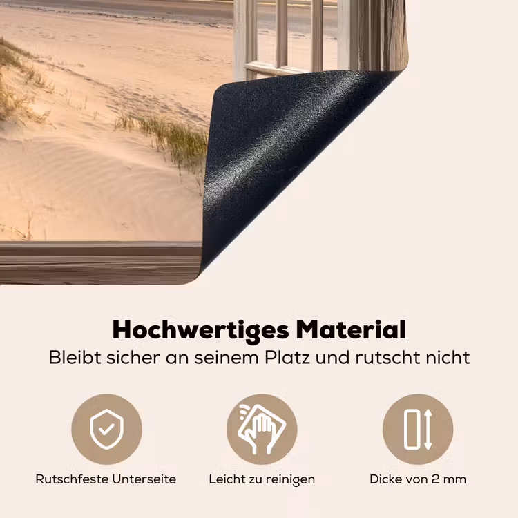 Doorkijk - Strand - Duinen - Natuur - Landschap Inductie beschemer met haakjes klein -ky-onderkant-de