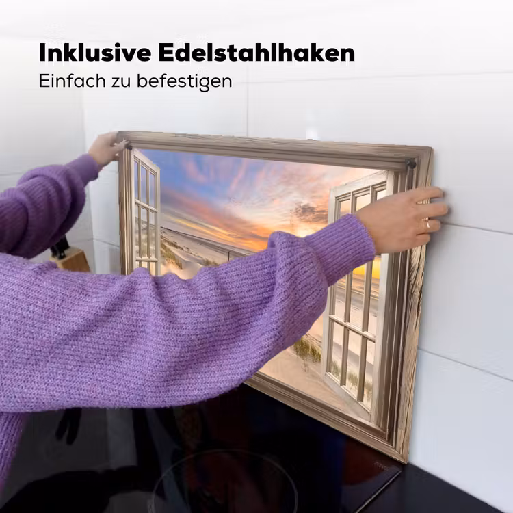 Doorkijk - Strand - Duinen - Natuur - Landschap Inductie beschemer met haakjes klein -ky-ophangen-de