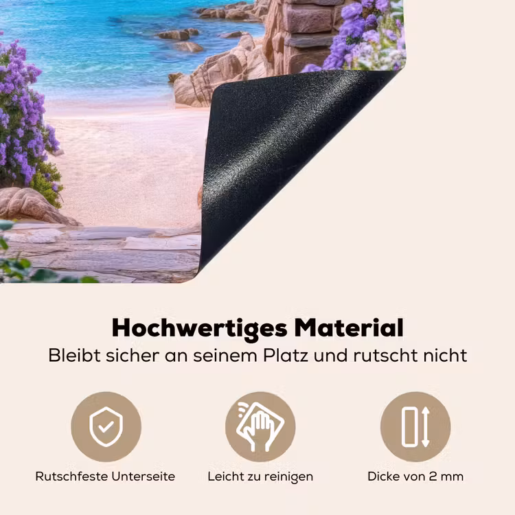 Doorkijk - Poort - Zee - Strand - Rotsen Inductie beschemer met haakjes middel -ky-onderkant-de