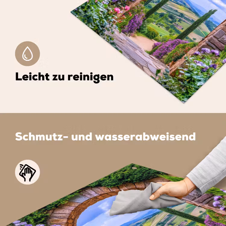 Doorkijk - Toscane - Landschap - Poort Inductie beschemer met haakjes middel -ky-schoon-de