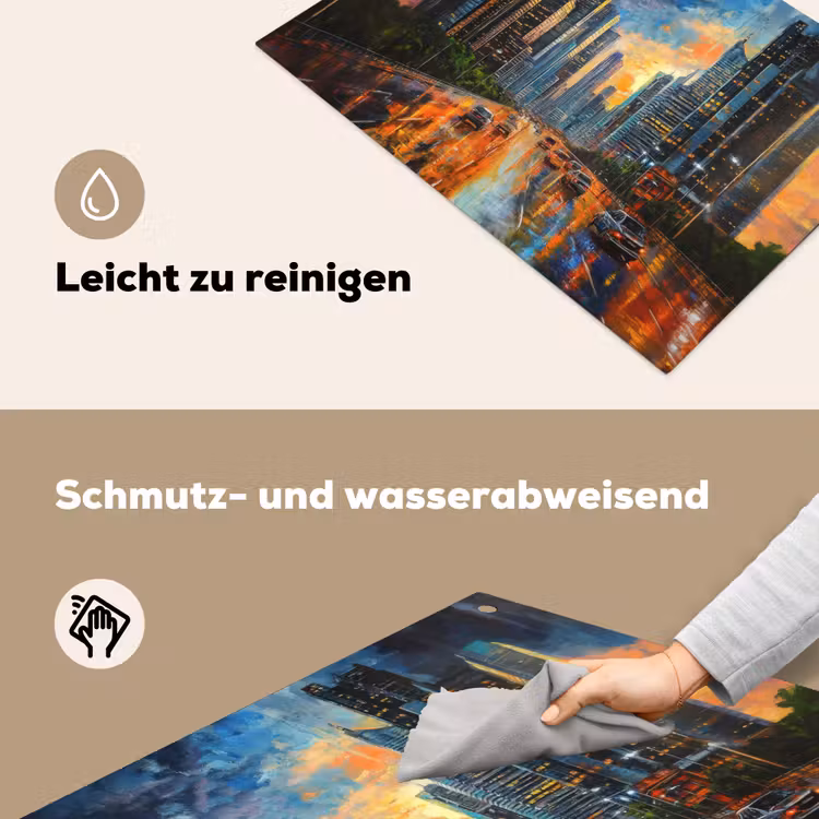 Auto - Skyline - Zon - Blauw Inductie beschemer met haakjes klein -ky-schoon-de