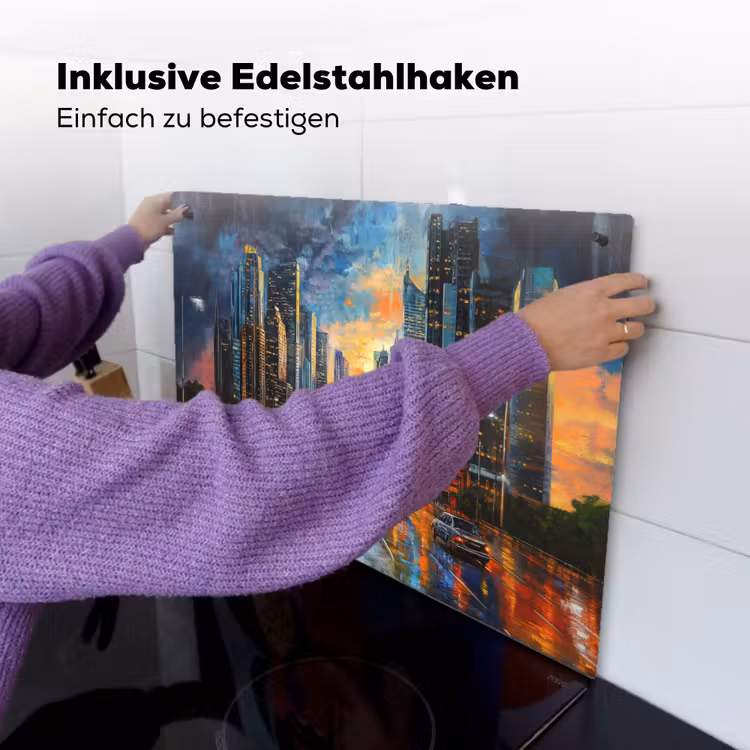 Auto - Skyline - Zon - Blauw Inductie beschemer met haakjes klein -ky-ophangen-de