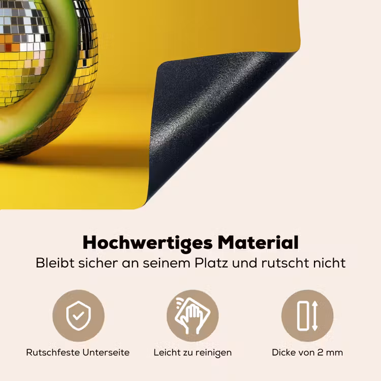 Avocado - Discobal - Geel - Glitter Inductie beschemer met haakjes klein -ky-onderkant-de