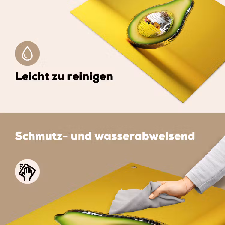 Avocado - Discobal - Geel - Glitter Inductie beschemer met haakjes klein -ky-schoon-de